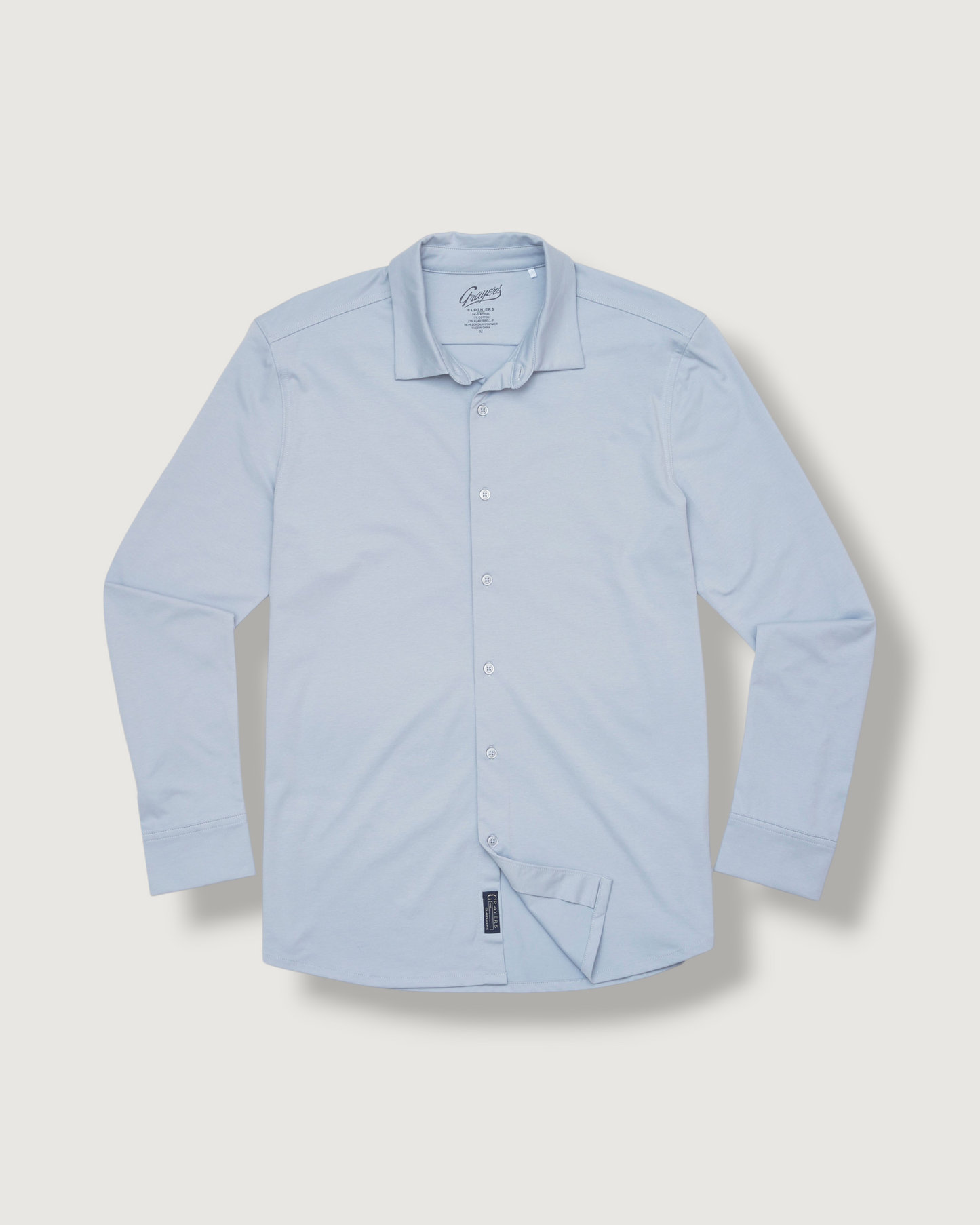 Hackett Cotton Sorona Knit Shirt - Oxford Blue