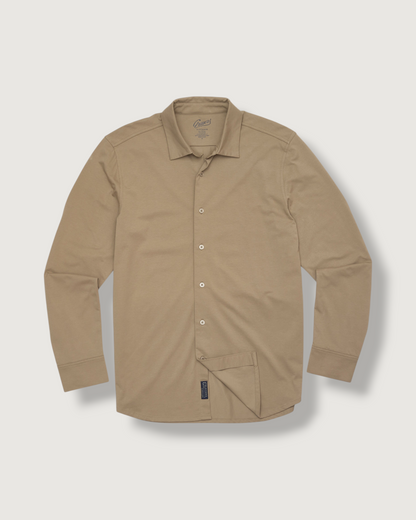 Hackett Cotton Sorona Knit Shirt - Dune