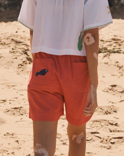 Lowie Applique Red Sea Shorts