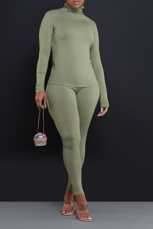 Record Timing Legging Set - Dusty Olive