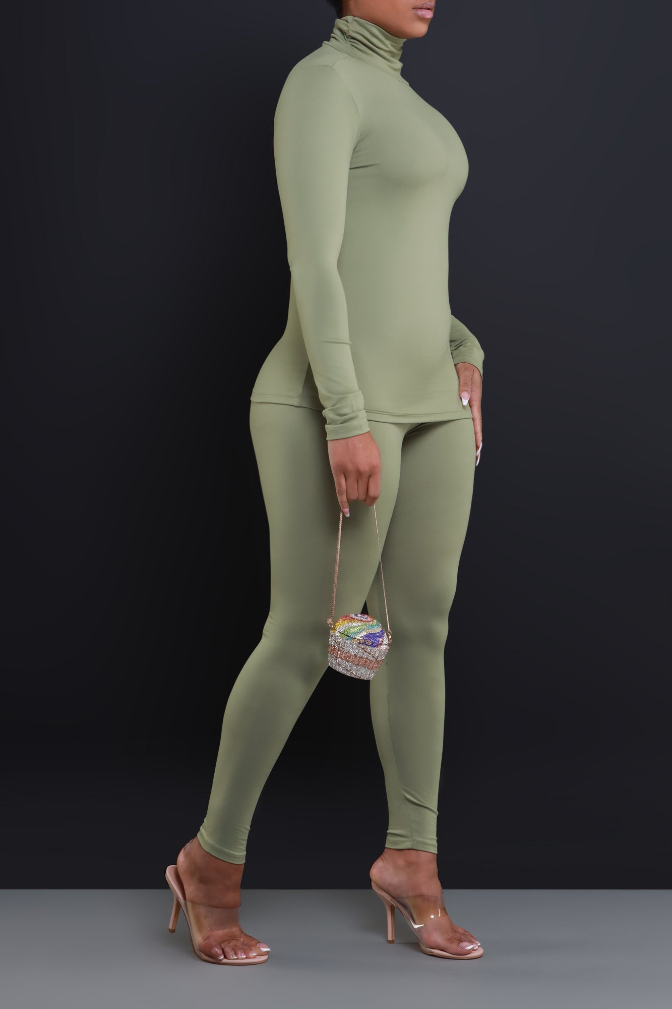 Record Timing Legging Set - Dusty Olive