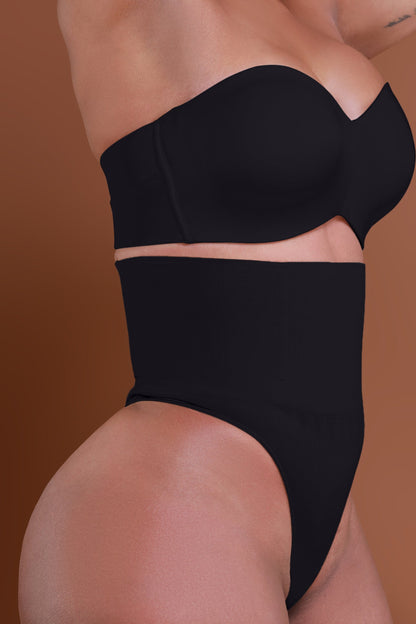 Stomach Control Mid Rise Shaper Panty - Black No.148