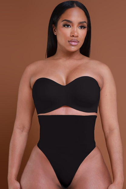 Stomach Control Mid Rise Shaper Panty - Black No.148