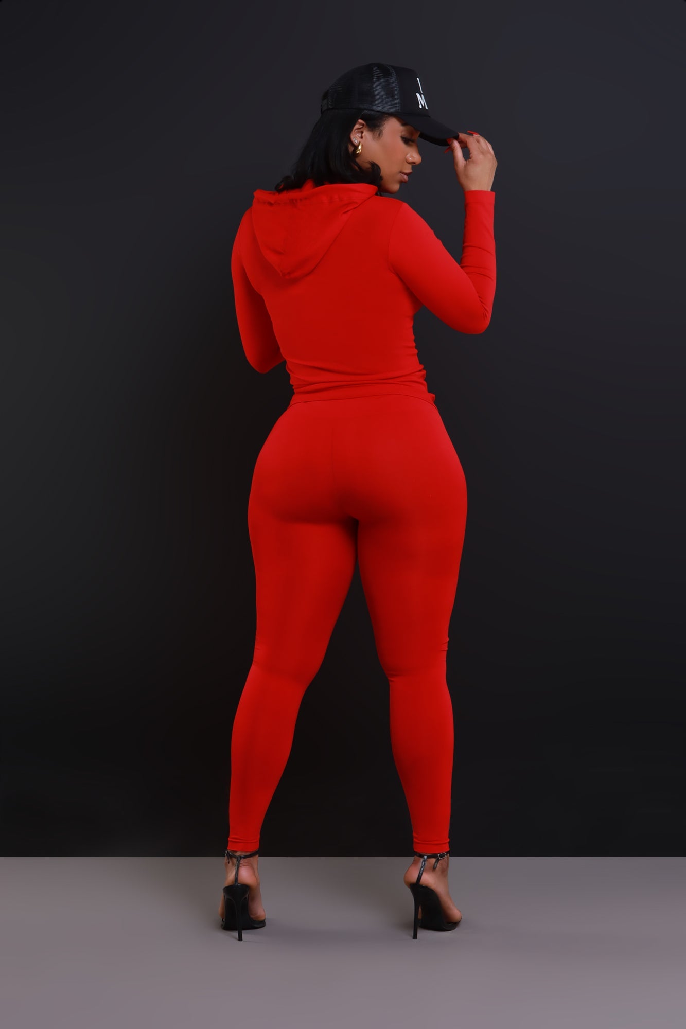 Just Vibing Seamless Zip Up Legging Set - Red
