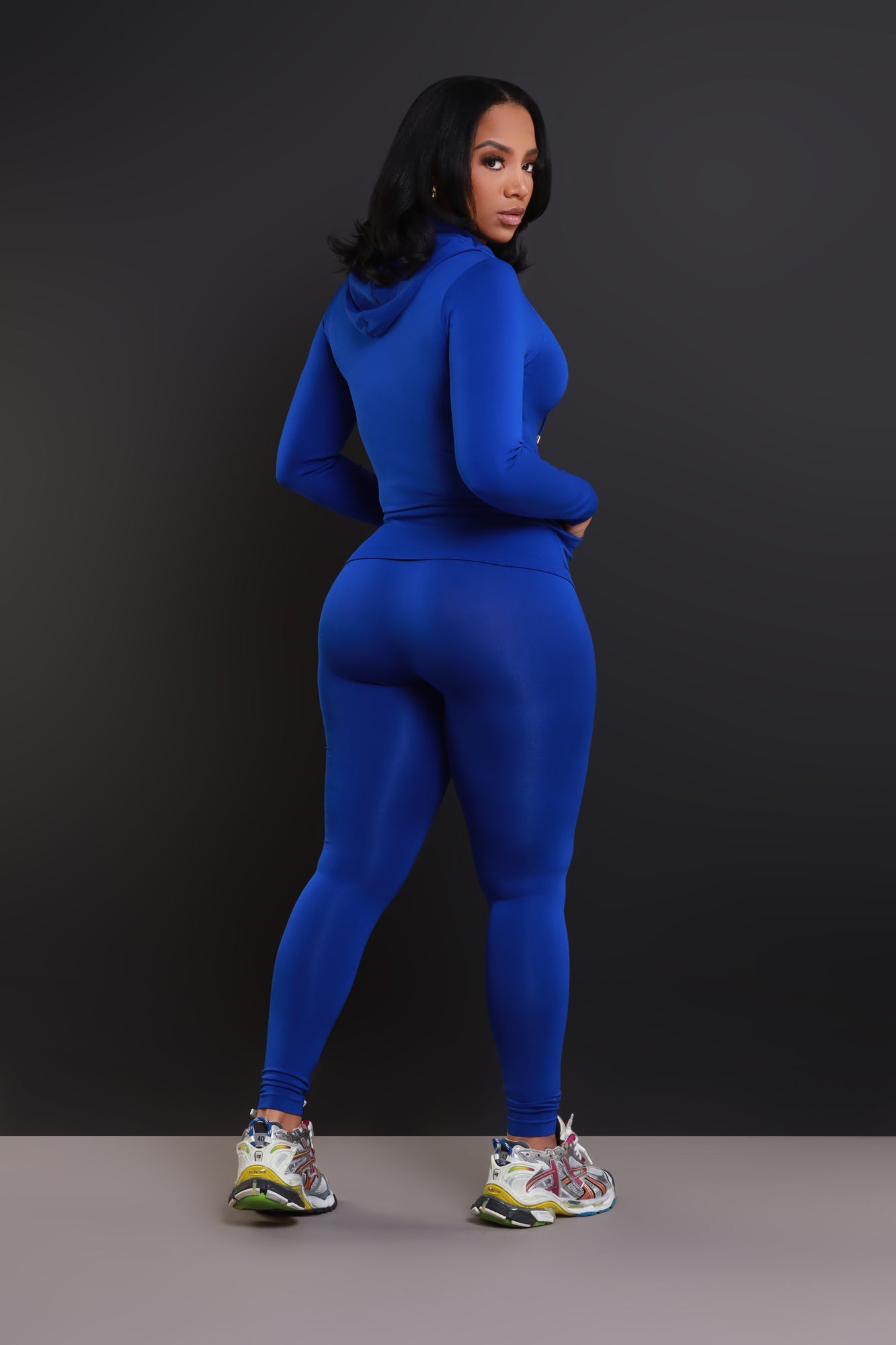 Just Vibing Seamless Zip Up Legging Set - Royal Blue