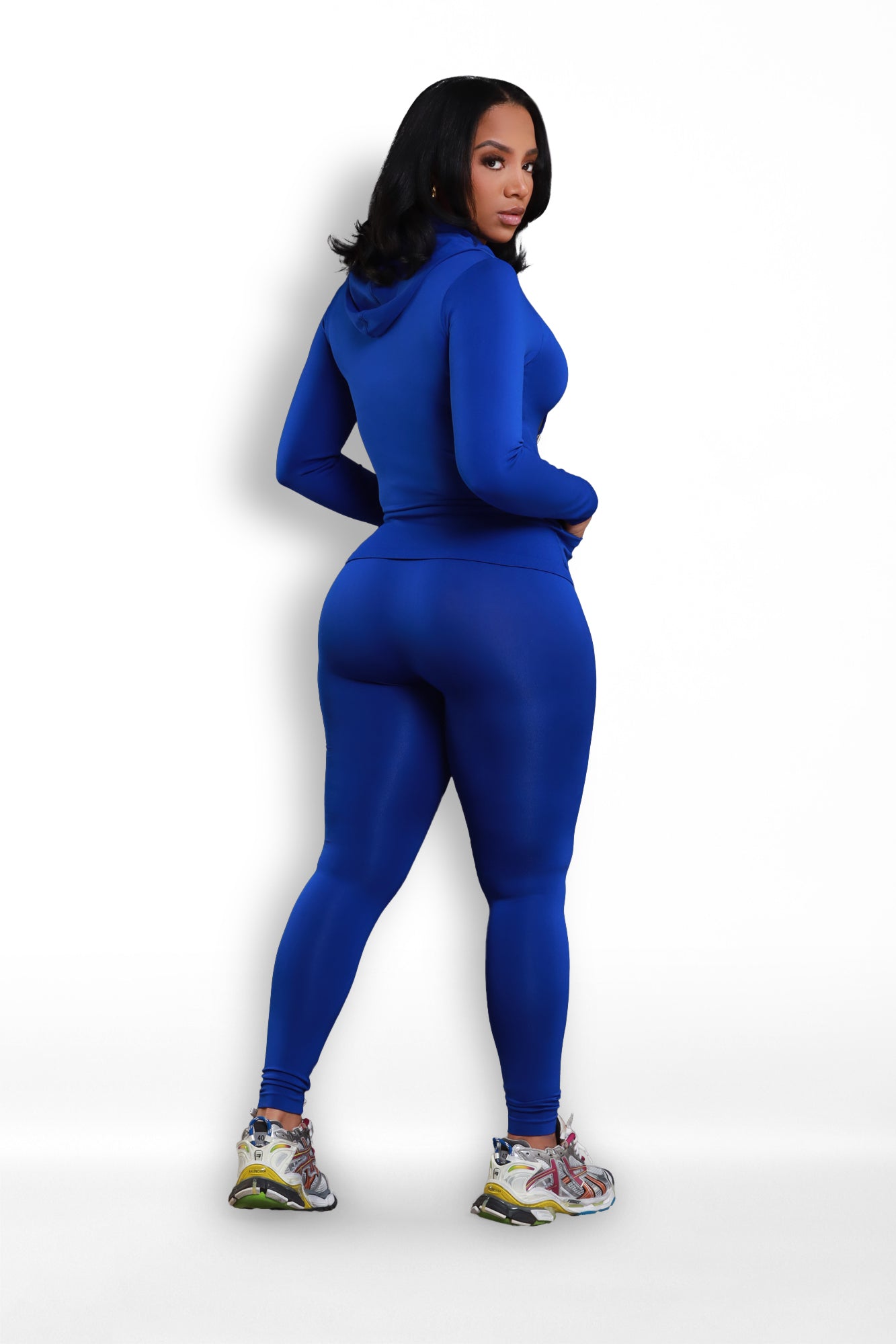 Just Vibing Seamless Zip Up Legging Set - Royal Blue