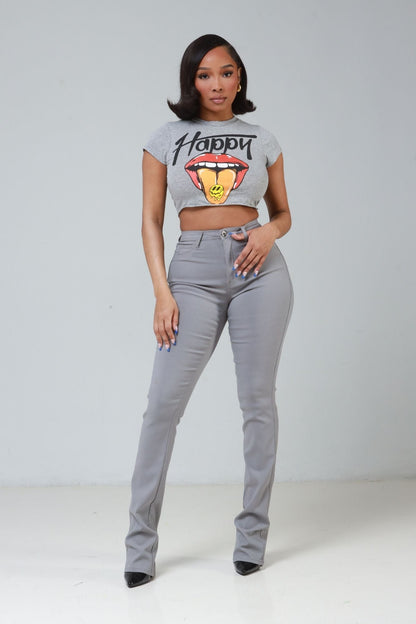 Right Call High Rise Stacked Bootcut Jeans - Grey