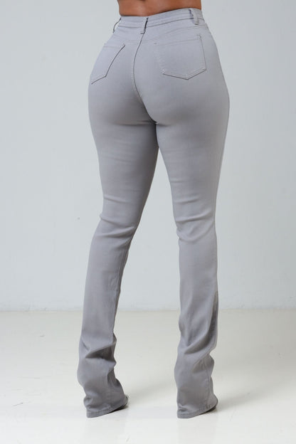 Right Call High Rise Stacked Bootcut Jeans - Grey