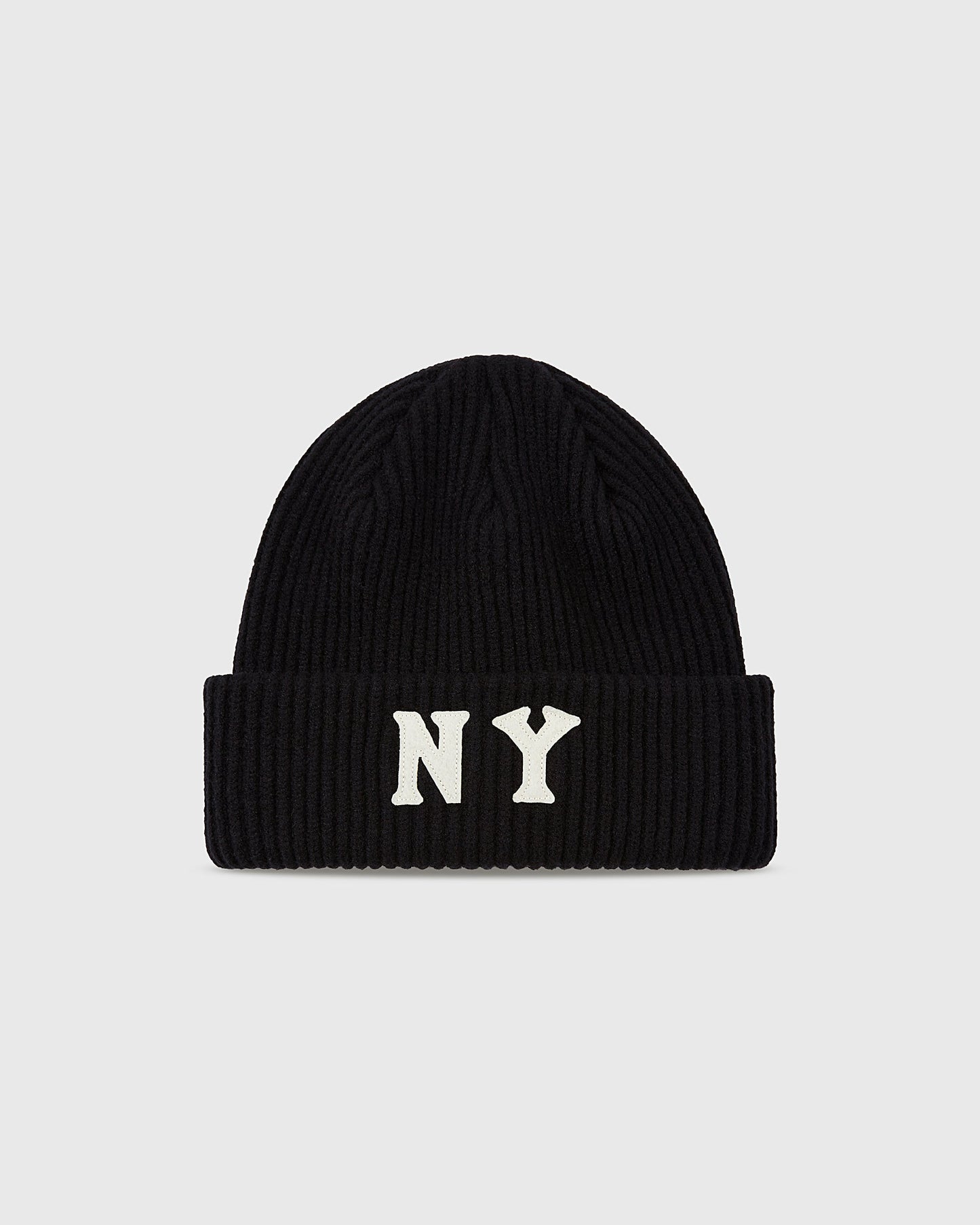 New York Black Yankees Felt Logo Ribbed Beanie