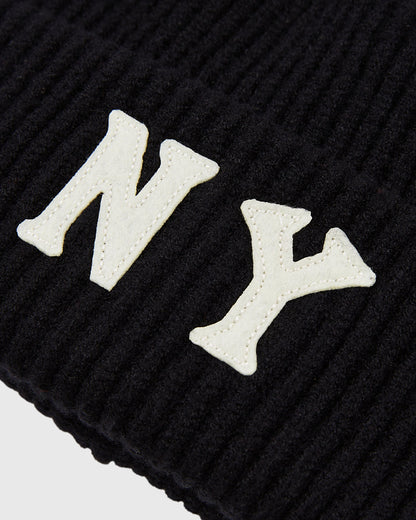 New York Black Yankees Felt Logo Ribbed Beanie