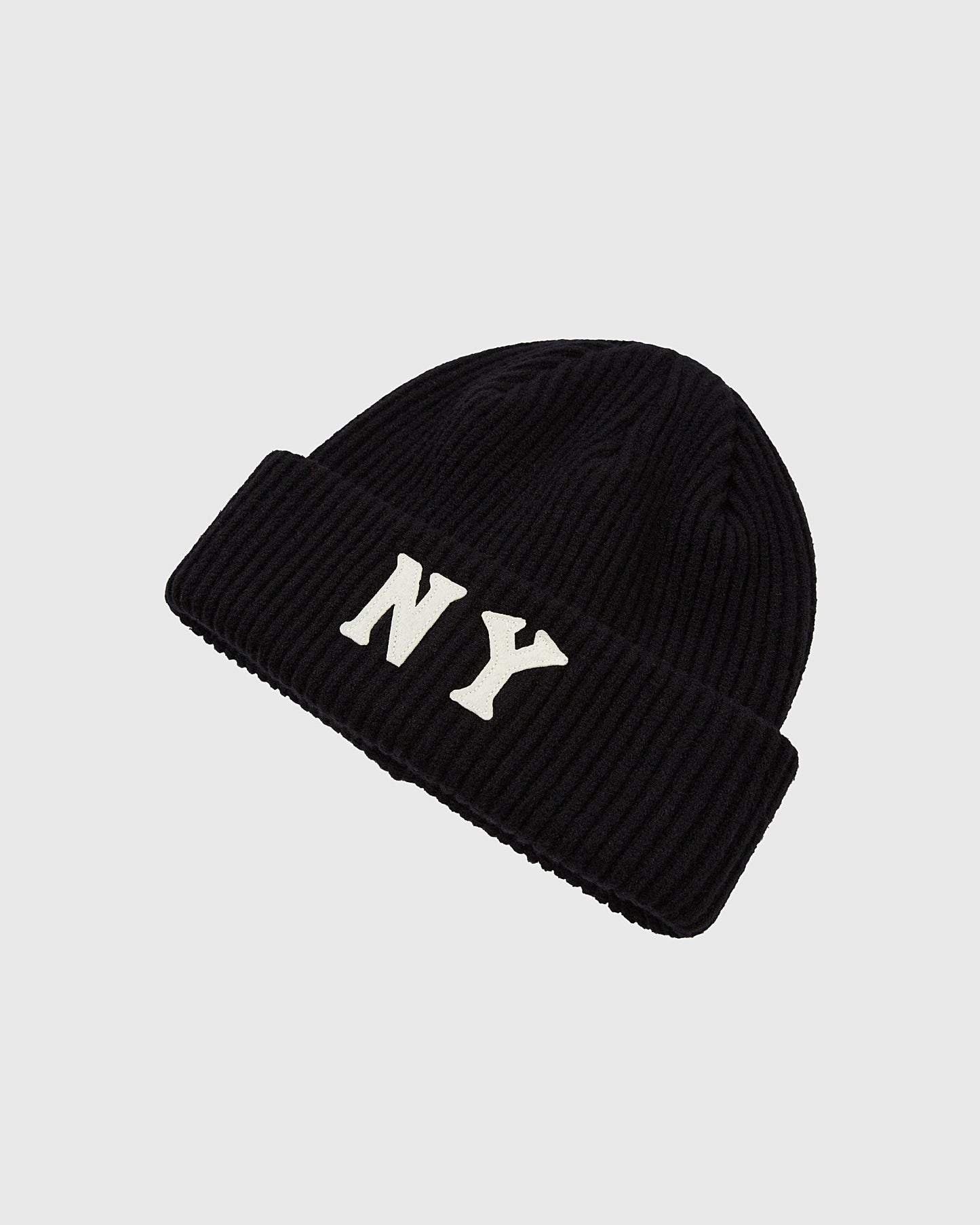 New York Black Yankees Felt Logo Ribbed Beanie