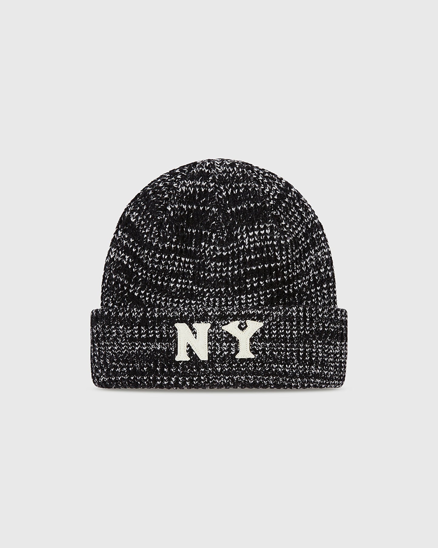 New York Black Yankees Felt Logo Ribbed Beanie