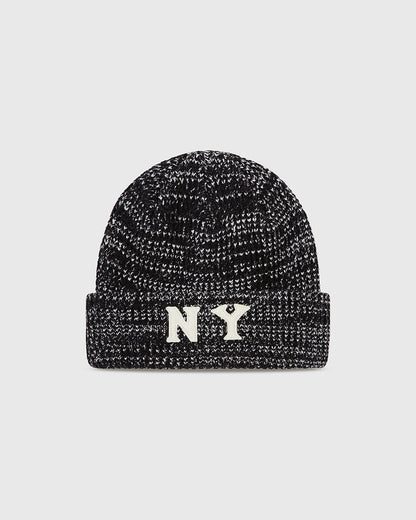 New York Black Yankees Felt Logo Ribbed Beanie