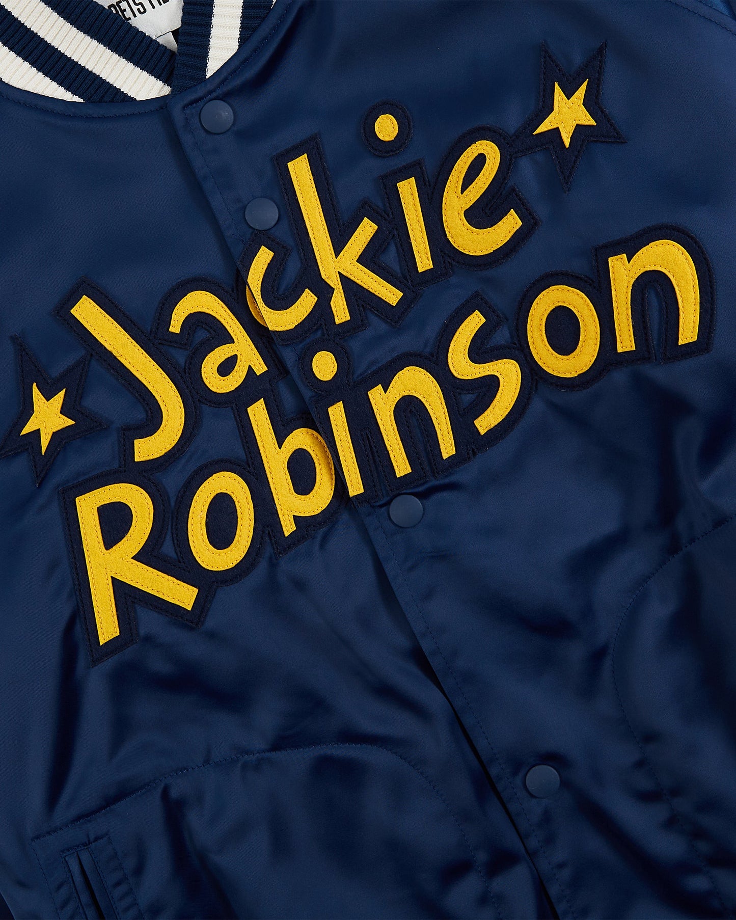 Jackie Robinson Comic Book Hero Cotton Lined Satin Varsity Jacket