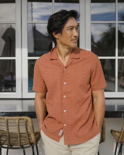 Resort Embroidered Shirt - Mocha Bisque