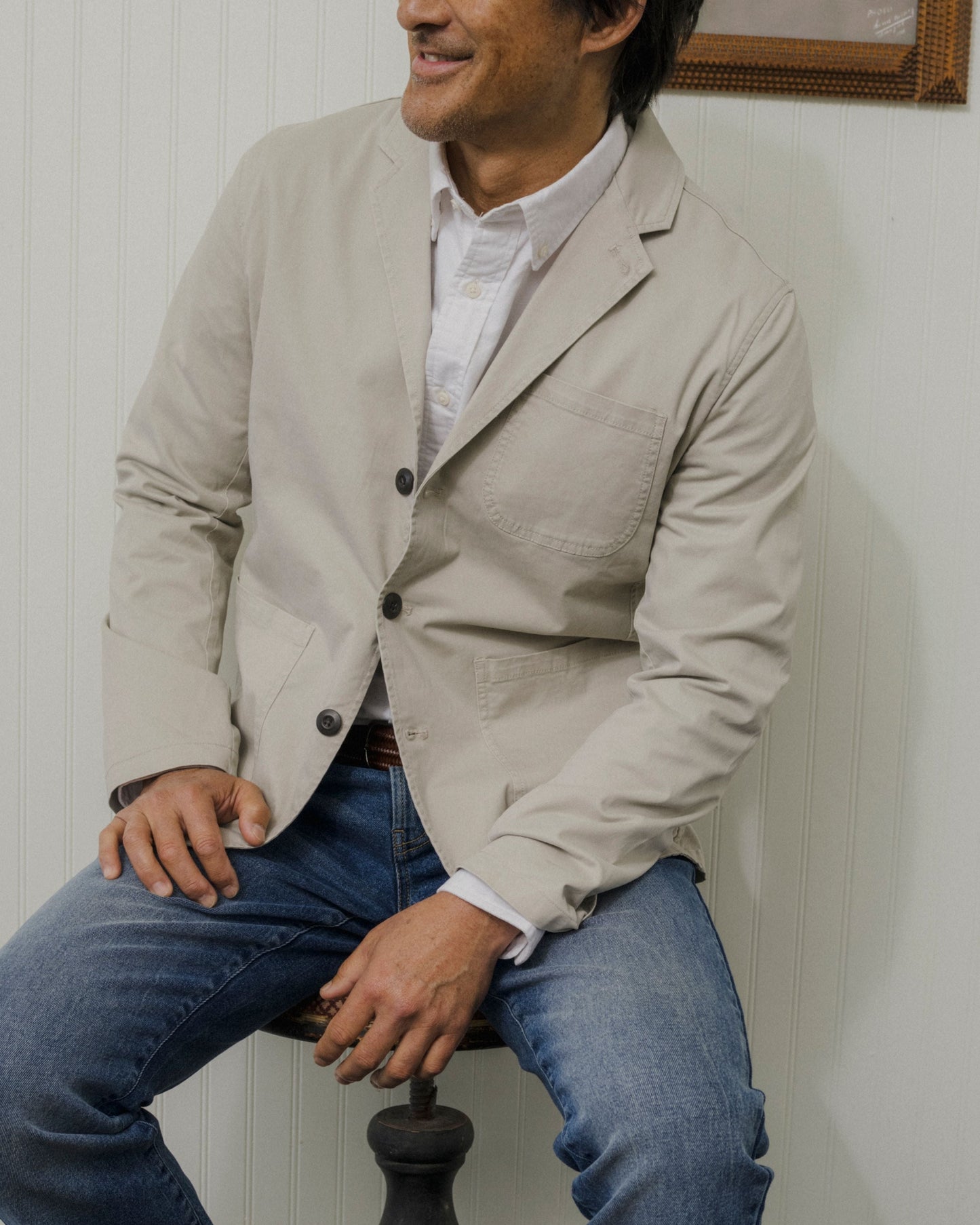 Thompson Stretch Blazer - Stone
