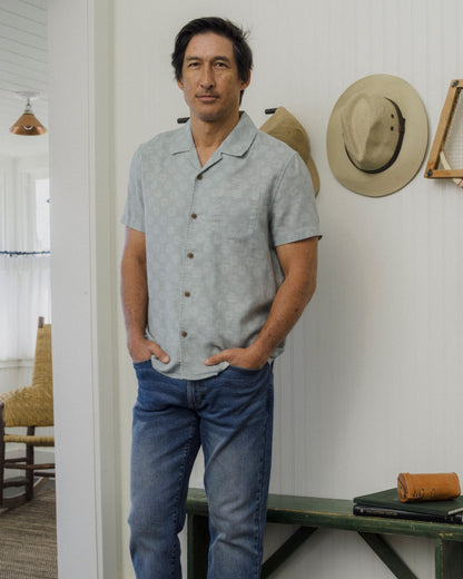 Cottage Loom Printed Camp Shirt - Blue Moon Geo