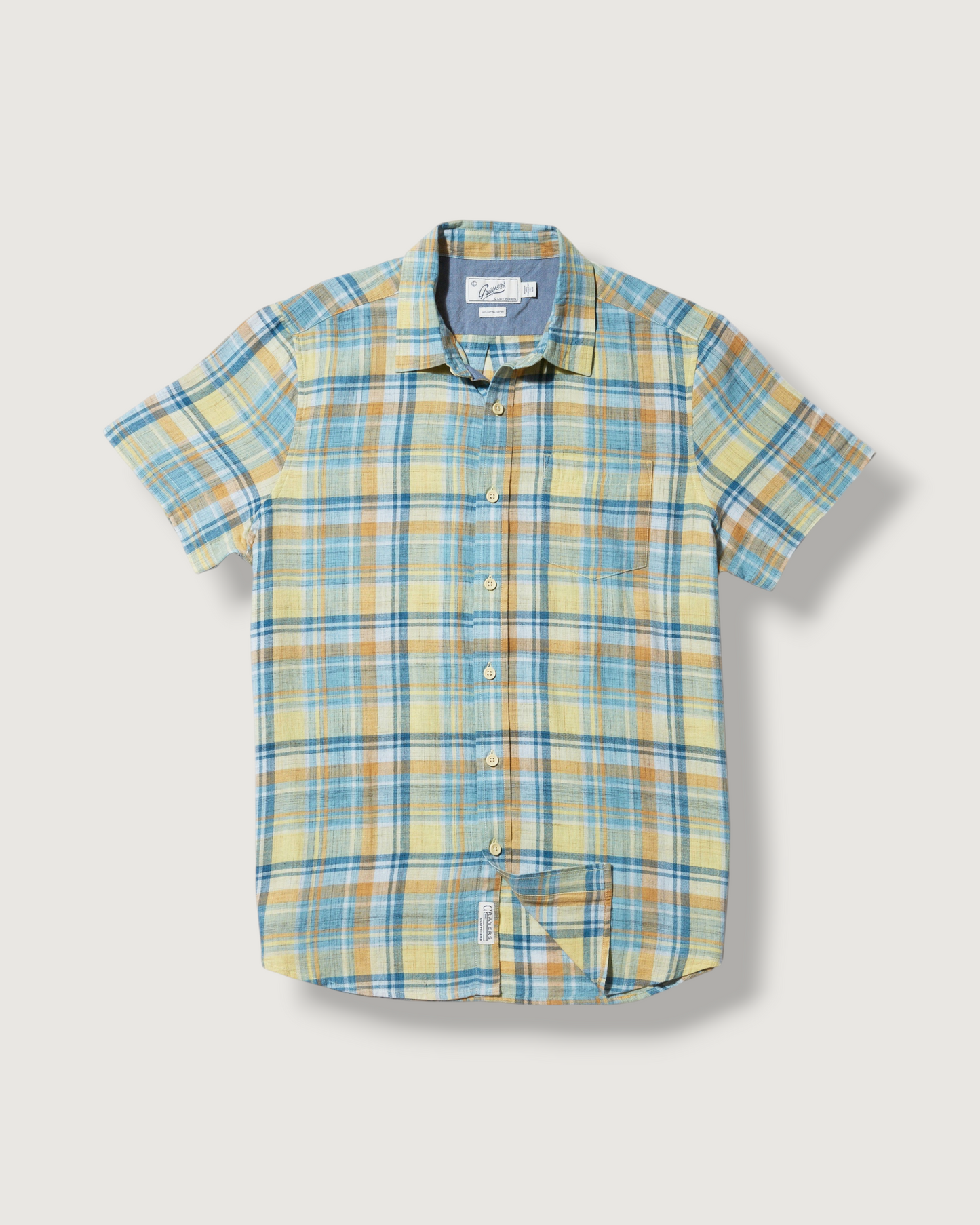 Madras Power Loom Twill Short Sleeve Shirt - Multi Color