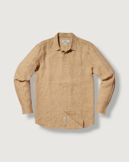 Nantucket Yarn Dyed Linen Shirt - Mustard