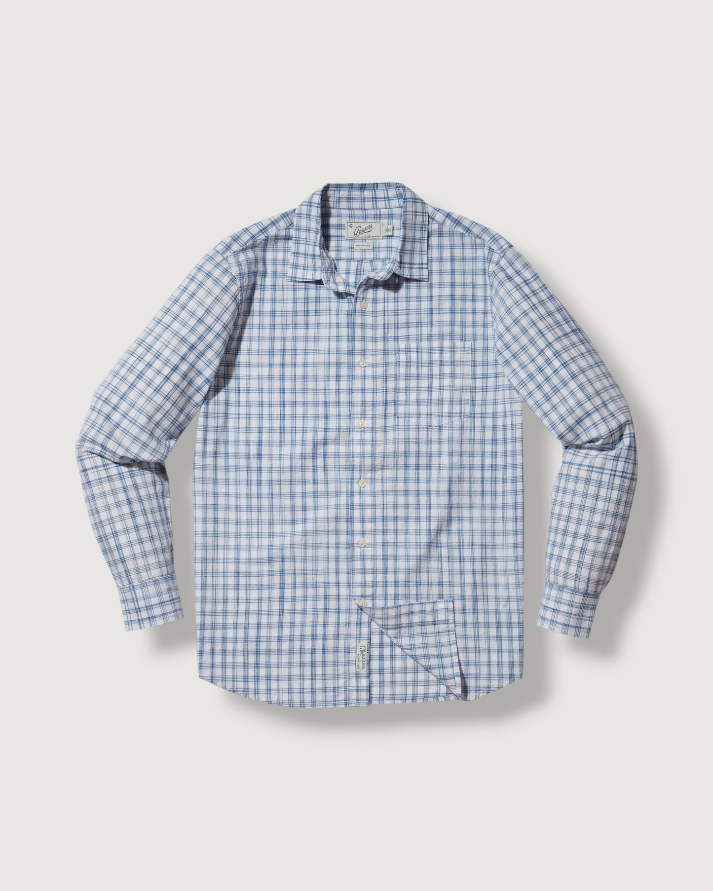 Space Dyed Gingham Shirt - Sky Blue