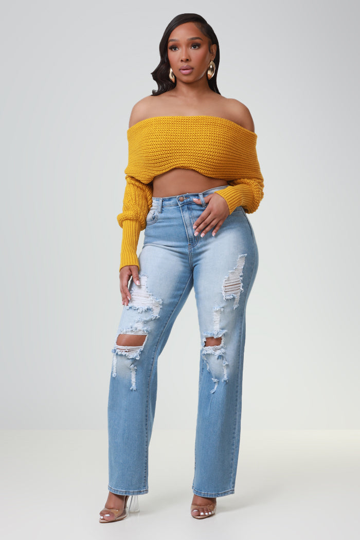 Multi Way Wrap Sweater - Honey