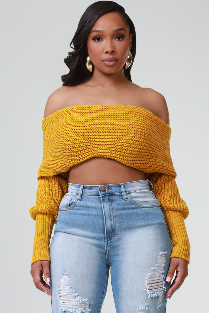 Multi Way Wrap Sweater - Honey