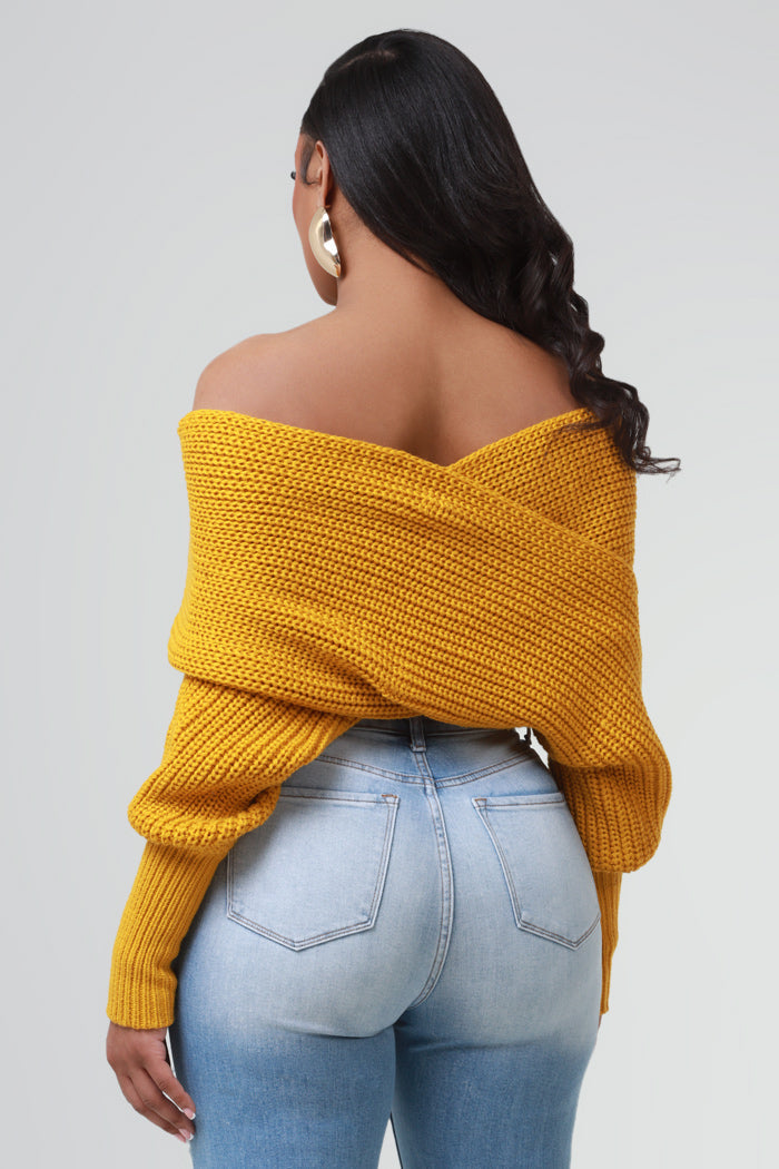 Multi Way Wrap Sweater - Honey