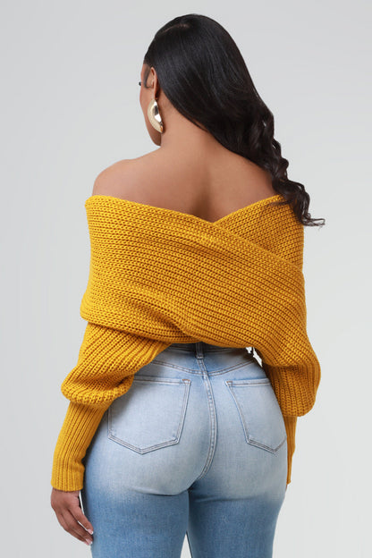 Multi Way Wrap Sweater - Honey