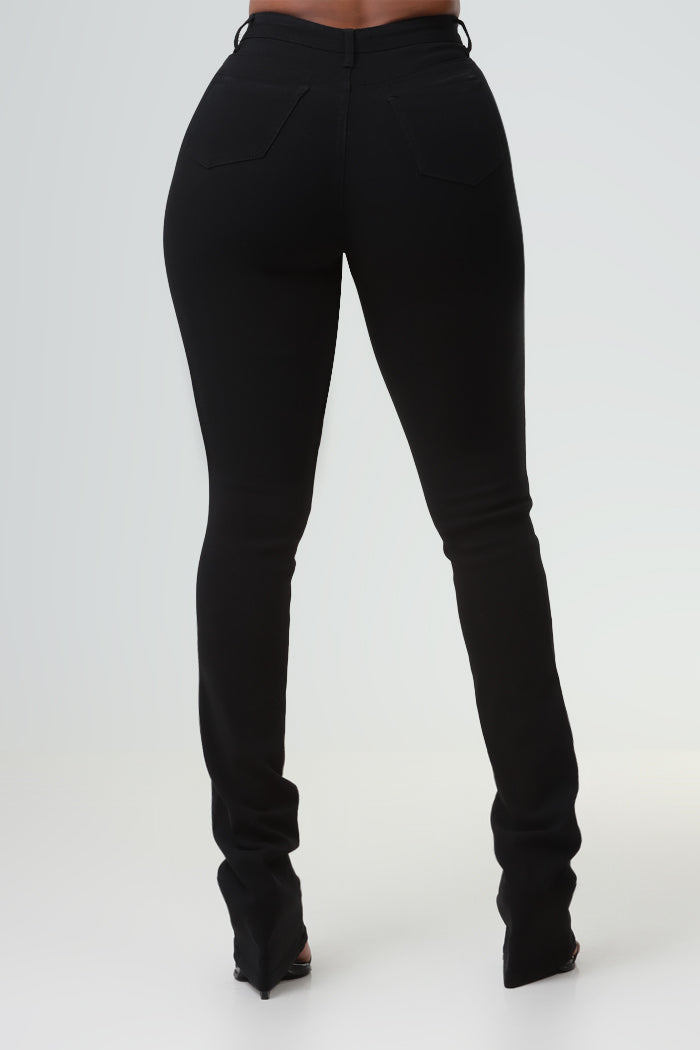 Right Call High Rise Stacked Bootcut Jeans - Black