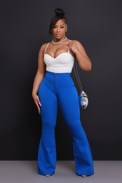 Fit & Flare Super Stretchy High Rise Jeans - Royal Blue