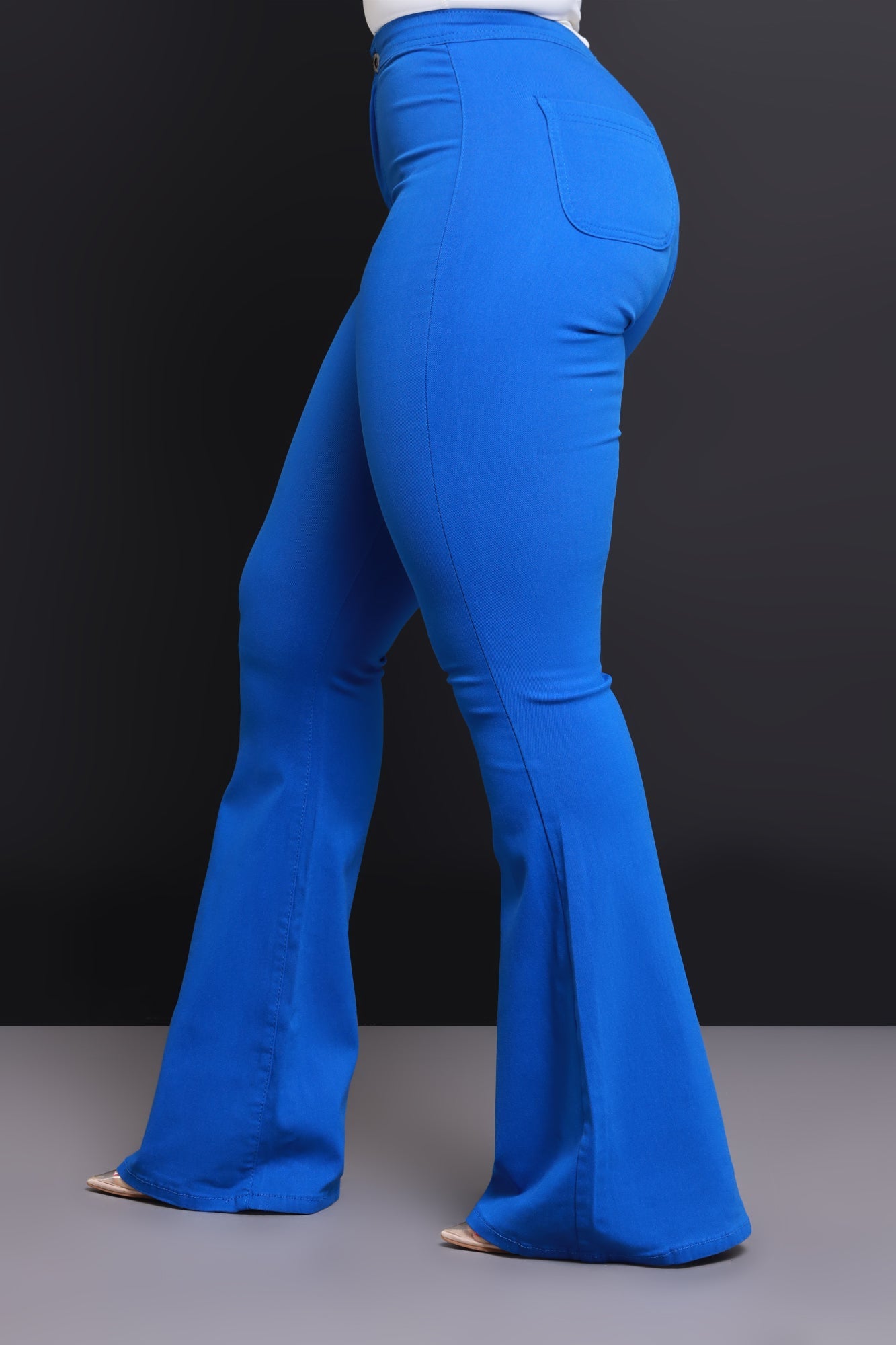 Fit & Flare Super Stretchy High Rise Jeans - Royal Blue