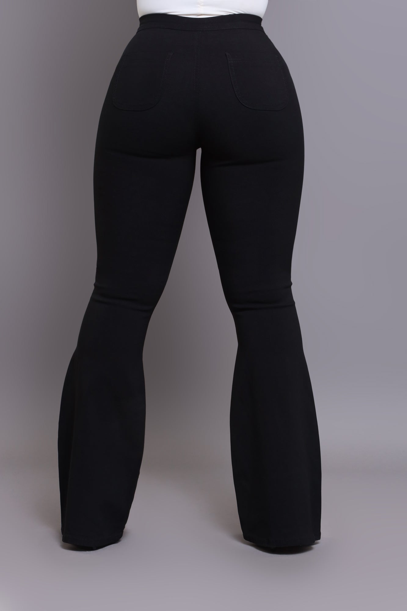 Fit & Flare Super Stretchy High Rise Jeans - Black