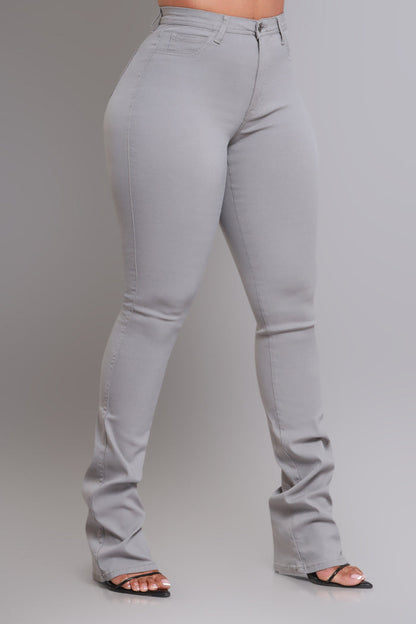 Right Call High Rise Stacked Bootcut Jeans - Grey