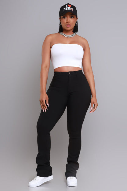 Right Call High Rise Stacked Bootcut Jeans - Black