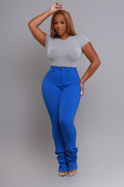 Right Call High Rise Stacked Bootcut Jeans - Royal Blue