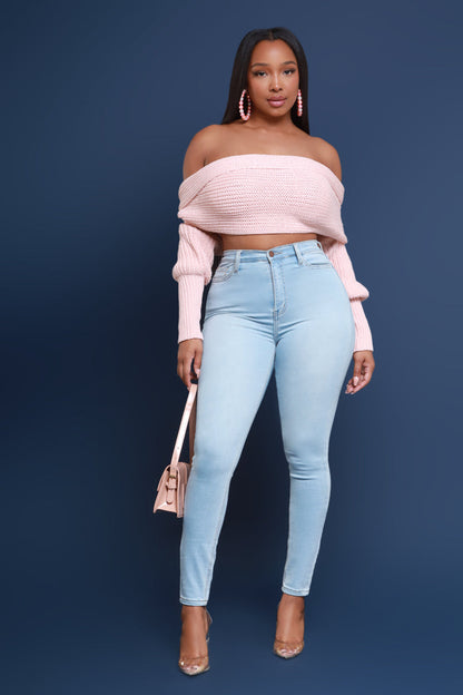 Multi Way Wrap Sweater - Blush