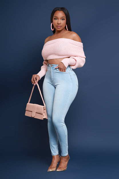 Multi Way Wrap Sweater - Blush