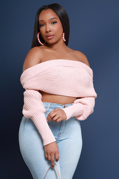 Multi Way Wrap Sweater - Blush
