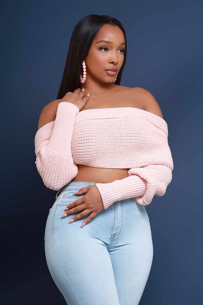Multi Way Wrap Sweater - Blush
