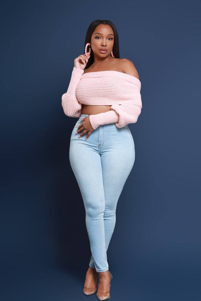 Multi Way Wrap Sweater - Blush
