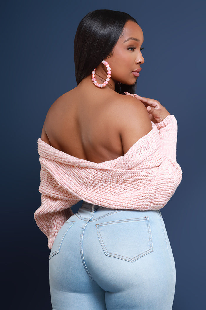 Multi Way Wrap Sweater - Blush