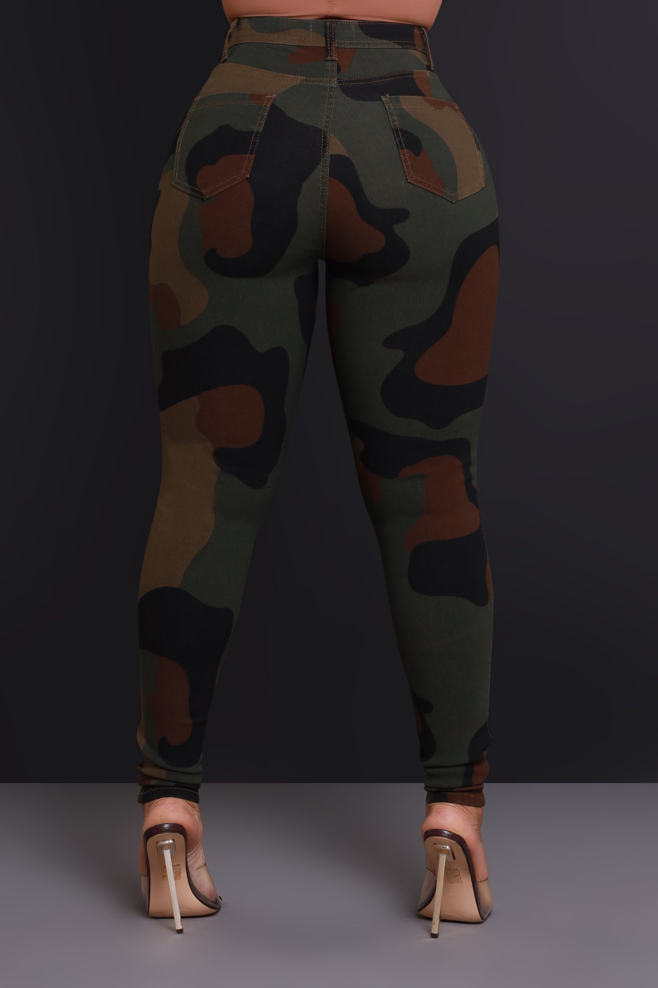 Drive Me Crazy High-Rise Camo Stretch Skinny Jeans - Abstract Camouflage