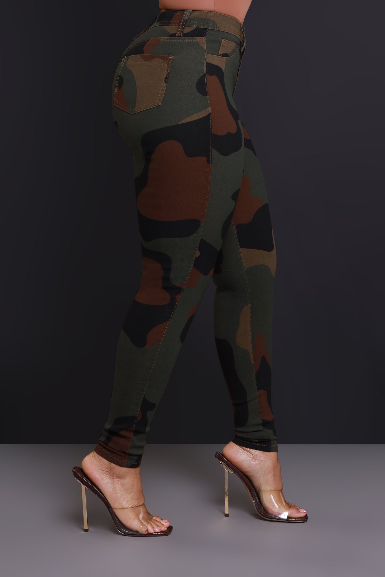 Drive Me Crazy High-Rise Camo Stretch Skinny Jeans - Abstract Camouflage