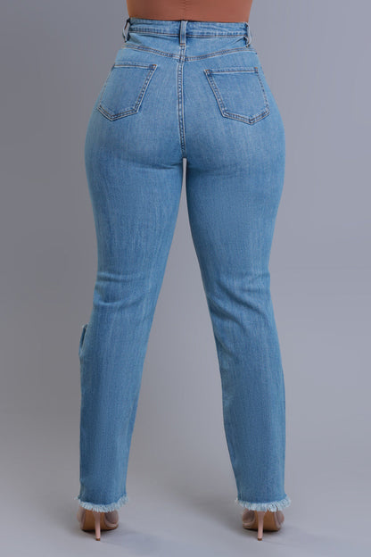 Limitless Asymmetrical Zip Bootcut Jeans - Medium Wash