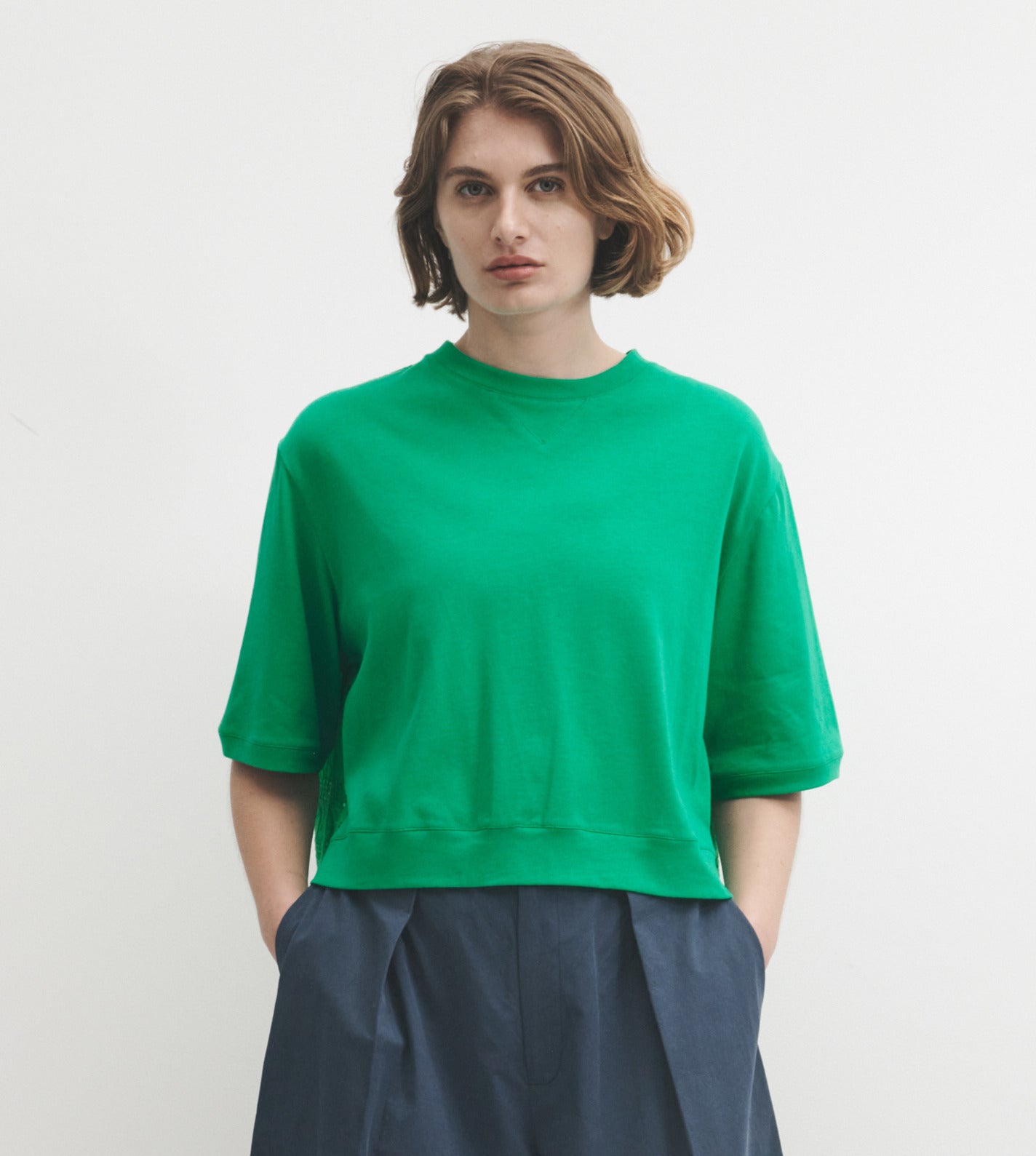 Lowie Green Jersey Mix Top