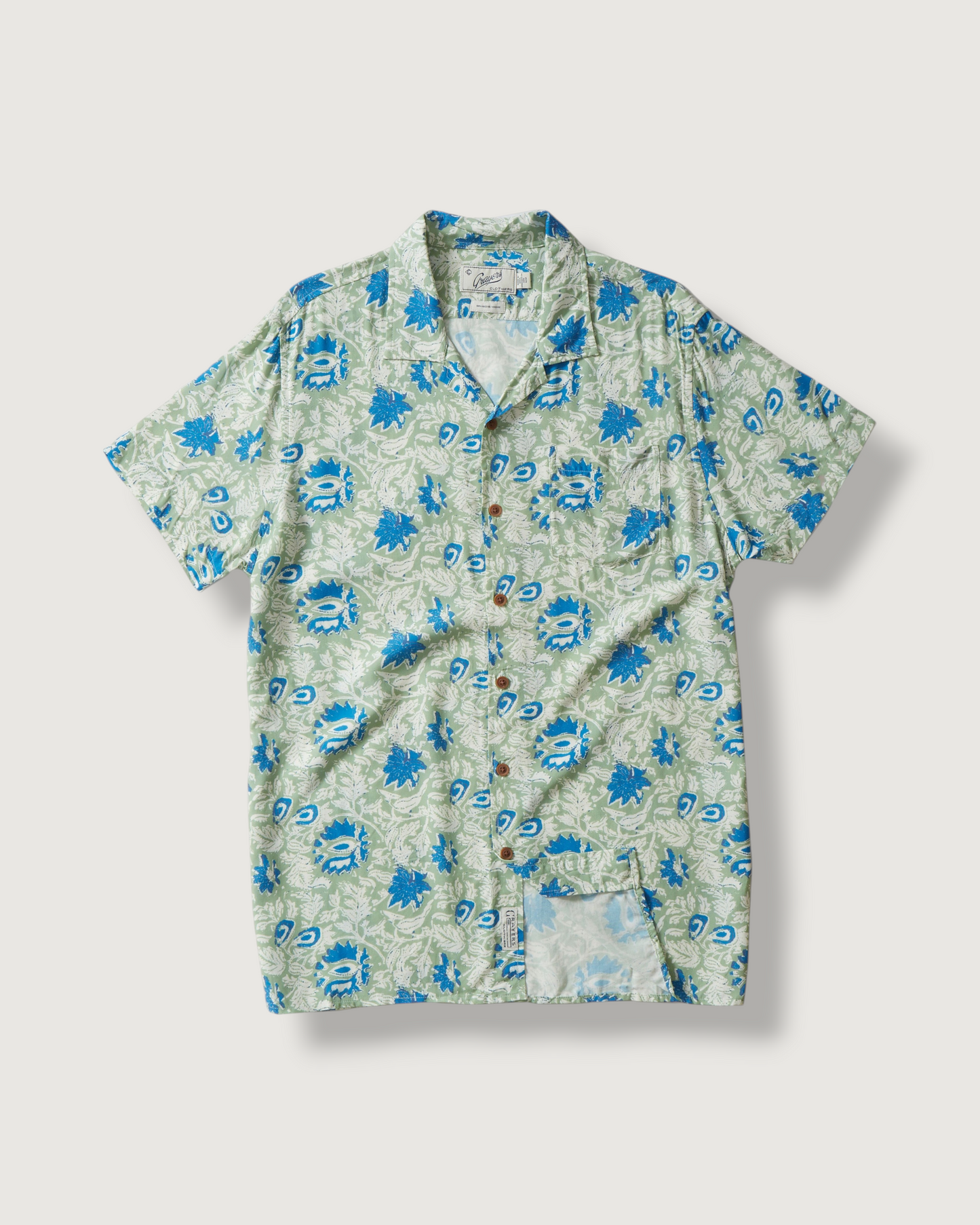 Vintage Hawaiian Camp Collar Shirt - Batik Print