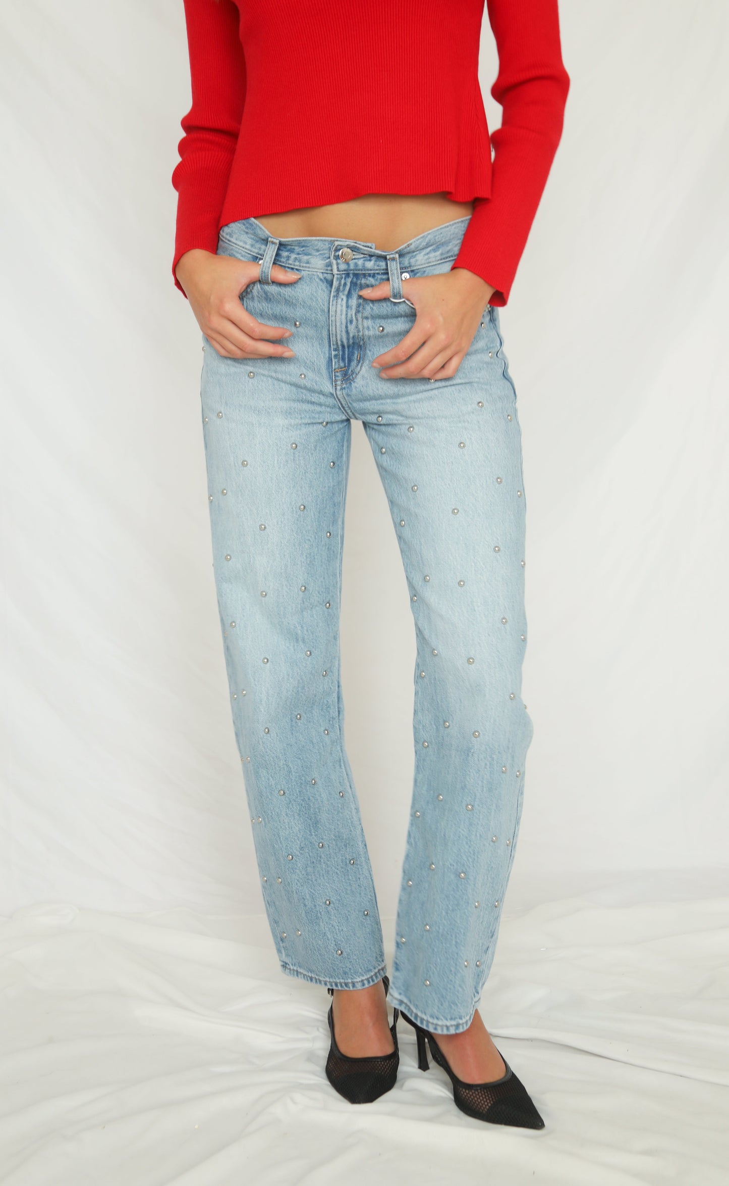 pistola: lexi mid rise bowed straight leg jean - aries