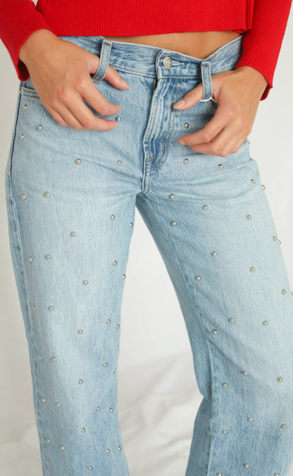pistola: lexi mid rise bowed straight leg jean - aries