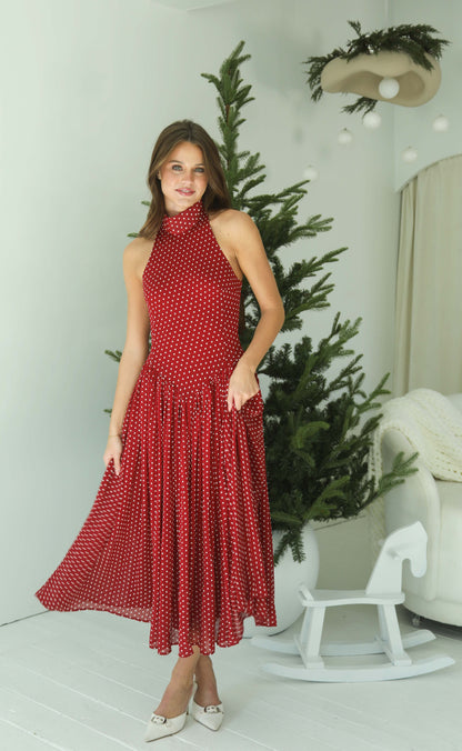 twirl you around polka dot midi