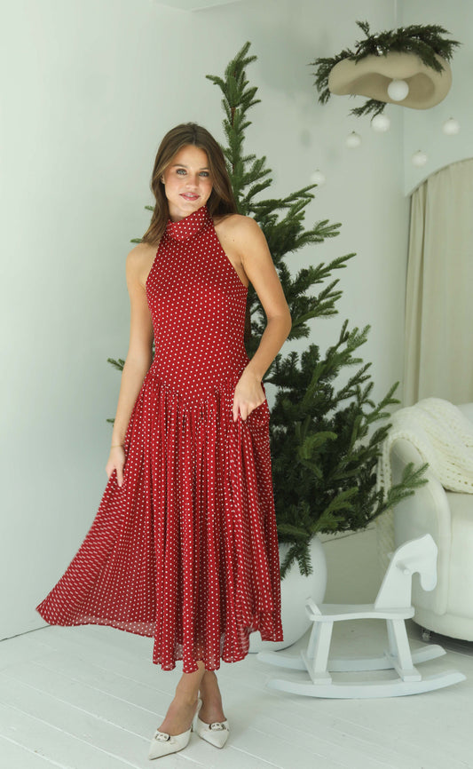 twirl you around polka dot midi